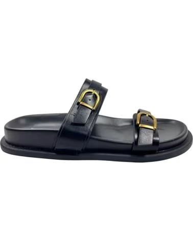 TIMBOS SANDÁLIA RASTEIRA COM FIVELAS NEGRO