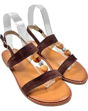 TIMBOS SANDALIA PLANA DE MUJER EN MARRÓN