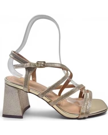 TIMBOS SANDÁLIA DE SALTO FEMININO 132977 NA COR DOURADA AMARILLO