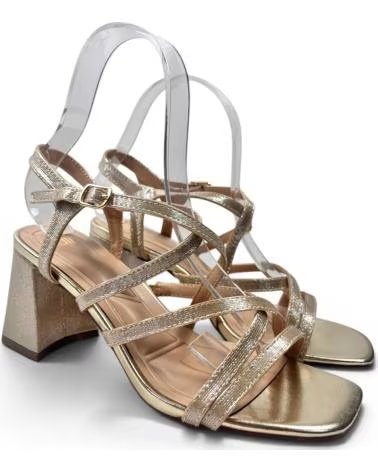 TIMBOS SANDÁLIA DE SALTO FEMININO 132977 NA COR DOURADA AMARILLO