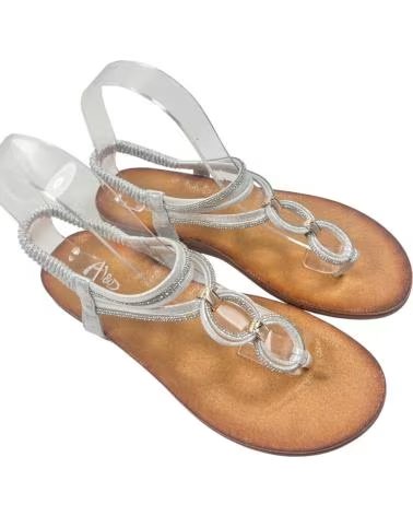 TIMBOS SANDALIA ESCLAVA PLANA DE MUJER PLATA 132970 PLATEADO
