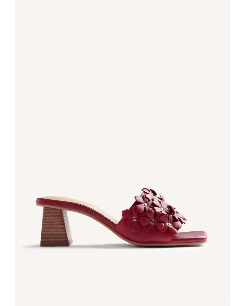 GIOSEPPO TANGUB SANDALEN MIT BLUMEN UND ABSATZ - ROT GRANATE