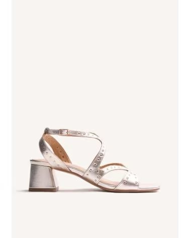 GIOSEPPO SANDALIAS DE TACON WATATE EN PLATEADO PARA MUJER PLATINO