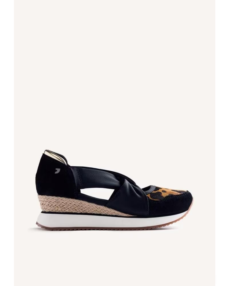 SANDÁLIAS RASAS GIOSEPPO GAPAN 78132-P COM ESTAMPADO LEOPARDO LEOPARDO-NEGRO