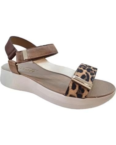 MYSOFT 26M364 SANDALE MIT KLETTVERSCHLUSS UND LEOPARDENMUSTER LEOPARDO