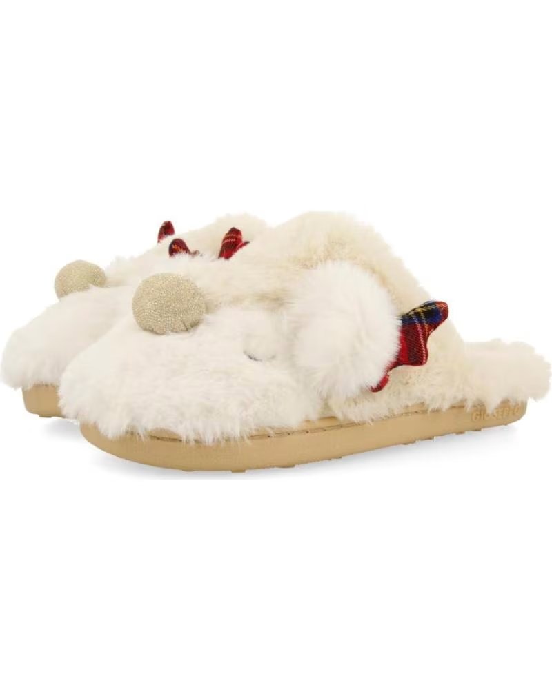 GIOSEPPO DAUPHIN HOUSE SLIPPERS WITH FAUX FUR DETAIL BLANCO