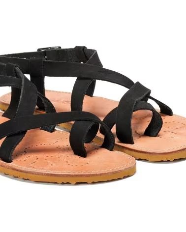 WAALS SANDALE BAREFOOT HANDCRAFTED NATUR I NOIR NEGRO