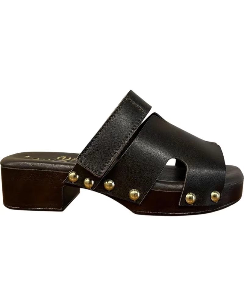 ITSE ZOCCOLI 2497 IN PELLE CON BORCHIE MARRóN