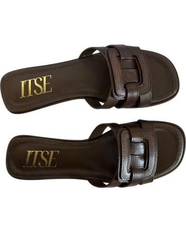 ITSE FLACHE SANDALE MODELL VIRGI IN BRAUN MARRóN
