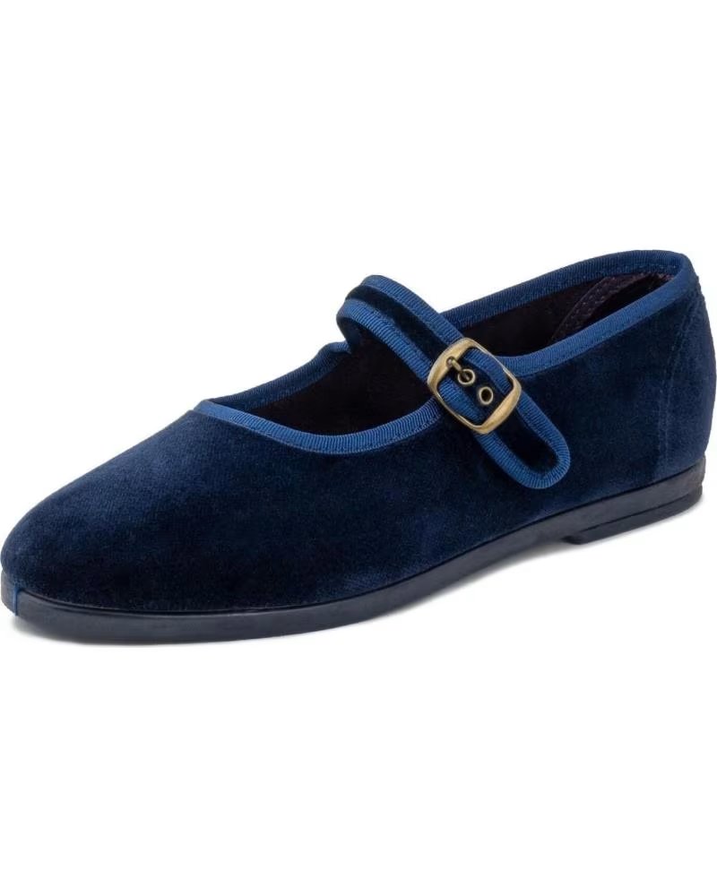 NATURAL WORLD 8997 M LOIRE BALLERINES VELOURS COTON BIOLOGIQUE AZUL MARINO