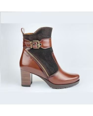 Botins de Mulher DESIREÉ LEURY20 PELE E CAMURÇA SIENA CUERO