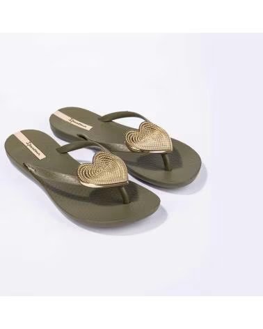 pour Femme TONGS IPANEMA MAXI FASHION 82120 AVEC DÉTAIL CŒUR VERDE KAKY