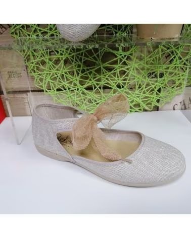 Sapatos de Menina TOKOLATE SAPATILHAS MERCEDITAS 122042 COM LAÇO DE TULE BEIG