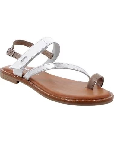 IGI&CO SANDALES 1183822 EN CUIR LAMINÉ BLANCO