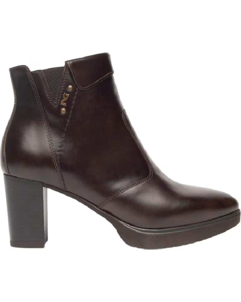 NERO GIARDINI BOTTINES L16720 EN CUIR MARRON MARRóN