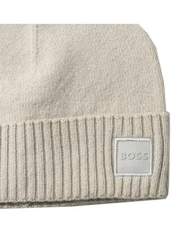 BOSS BEANIE MODEL AKAIO R, TEXTILE DESIGN IN BEIGE 271