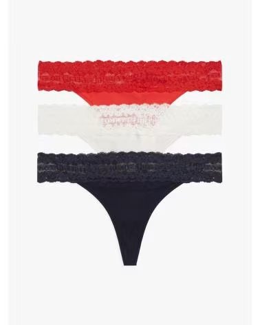 TOMMY HILFIGER PACK DE TANGAS TOMMY HILFIGER CON CINTURA DE ENCAJE 0WE