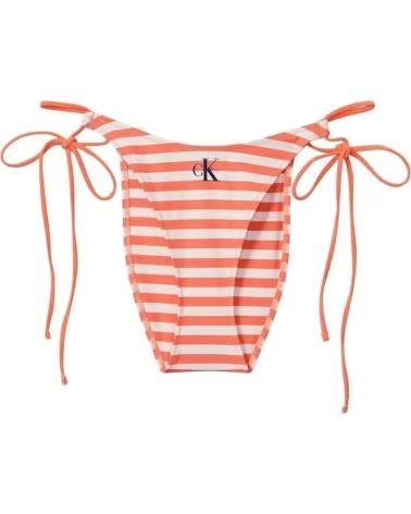 CALVIN KLEIN WOMEN´S SWIMSUIT LV00Q61215 STRIPED, ORANGE 3SM