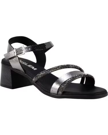 KESLEM 5905 HEELED SANDALS WITH SPARKLY STRAPS ANTRACITA