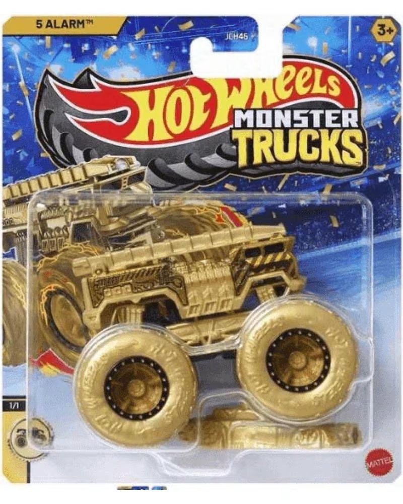 MATTEL GAMES HOT WHEELS MONSTER TRUCKS FAHRZEUG GOLD DORADO
