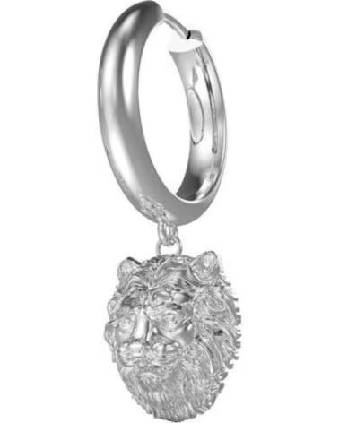 GUESS PENDIENTE DE ARO CON COLGANTE DE LEÓN PLATEADO