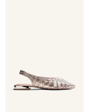 BALLERINE GIOSEPPO MAIPO TRESSÉE POUR FEMME COULEUR PLATINE ORO-PLATINO