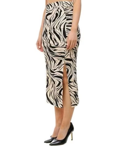 VERO MODA FALDA MIDI CON ESTAMPADO ANIMAL Y DETALLE FRUNCIDO BEIGE