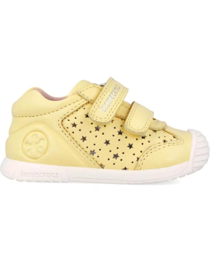 SAPATOS INFANTIS BIOMECANICS BIOGATEO 26210 COM DETALHES PERFURADOS AMARELO VANILAB713
