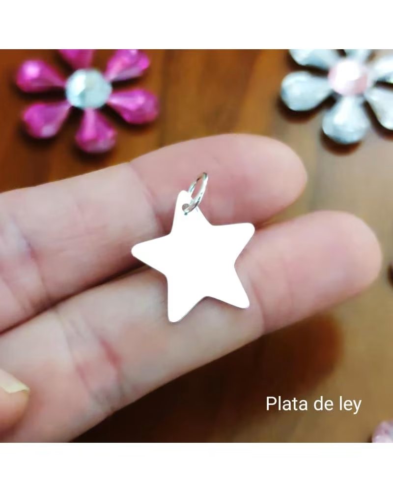 MINOPLATA COLGANTE ESTRELLA CINCO PUNTAS DE PLATA DE LEY