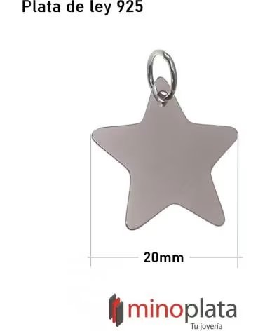 MINOPLATA COLGANTE ESTRELLA CINCO PUNTAS DE PLATA DE LEY