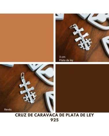 MINOPLATA COLGANTE CRUZ DE CARAVACA EN PLATA DE LEY 30X15 MM