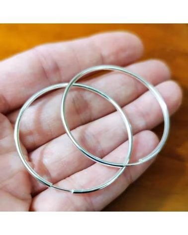 MINOPLATA AROS FINOS DE PLATA DE LEY 40 MM