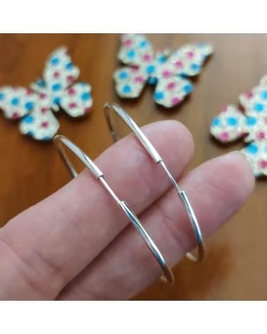 MINOPLATA AROS FINOS DE PLATA DE LEY 40 MM