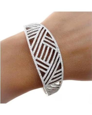 PULSERA DE FIESTA MINOPLATA EN PLATA RODIADA CON CIRCONITAS MICROENGASTADAS