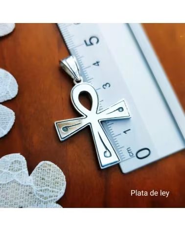 MINOPLATA COLGANTE CRUZ DE LA VIDA ANKH EN PLATA DE LEY