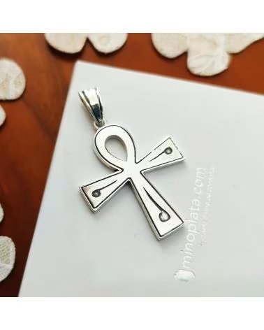 MINOPLATA COLGANTE CRUZ DE LA VIDA ANKH EN PLATA DE LEY