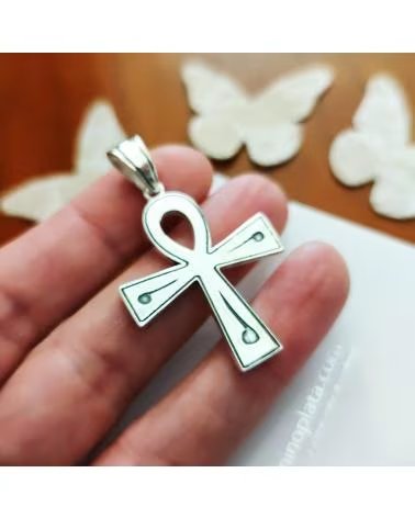 MINOPLATA COLGANTE CRUZ DE LA VIDA ANKH EN PLATA DE LEY