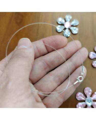 MINOPLATA GIROCOLLO IN FILO DI NYLON CON CHIUSURA IN ARGENTO STERLING 40 CM