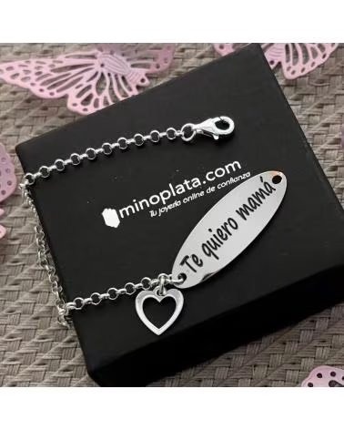 MINOPLATA PULSERA TE QUIERO MAMÁ DE PLATA