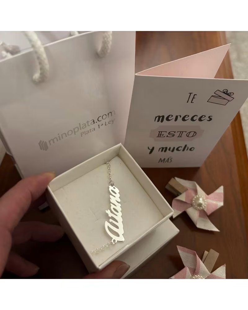 MINOPLATA PULSERA DE PLATA PERSONALIZADA CON NOMBRE