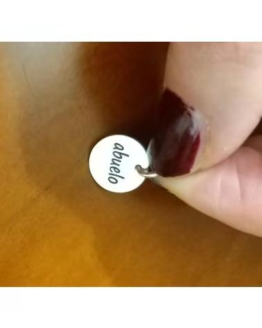 MINOPLATA COLGANTE PERSONALIZADO DISCO 12 MM EN PLATA DE LEY