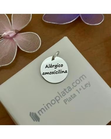 MINOPLATA CIONDOLO PERSONALIZZATO ROTONDO IN ARGENTO 18 MM