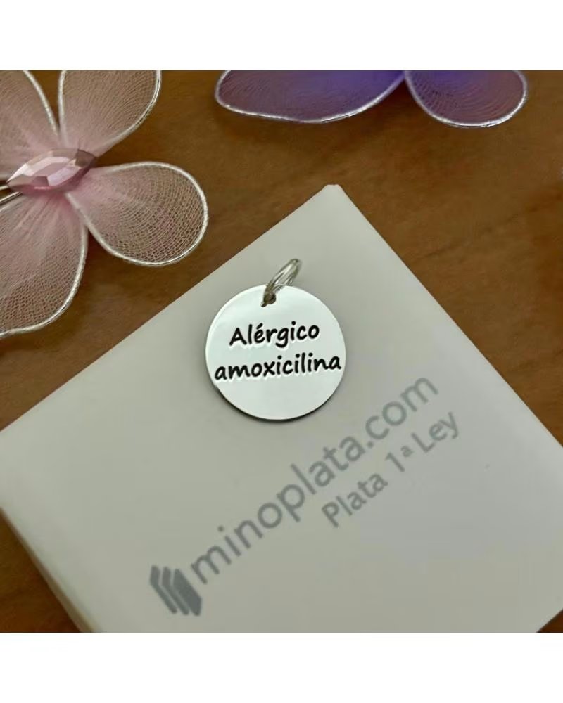 MINOPLATA CIONDOLO PERSONALIZZATO ROTONDO IN ARGENTO 18 MM