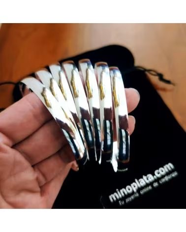 MINOPLATA PULSERAS SEMANARIO MEDIA CAÑA LISA EN PLATA DE LEY 7MM 70MM