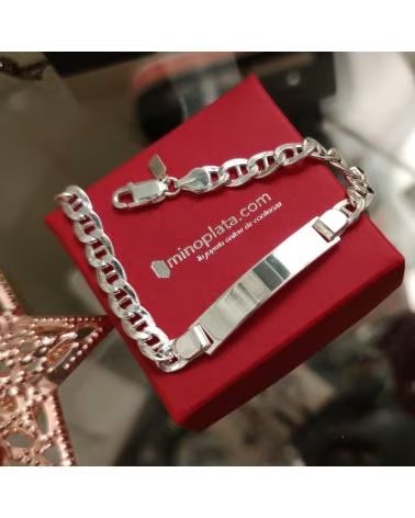 MINOPLATA ESCLAVA PARA HOMBRE HUECA DE PLATA DE LEY