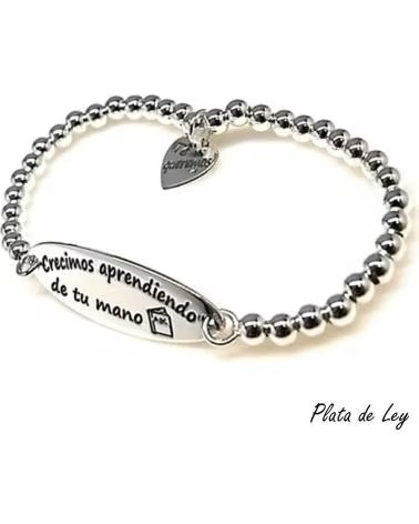 MINOPLATA PULSERA PARA PROFESORA CON BOLAS DE PLATA