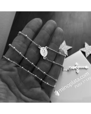 MINOPLATA Rosario De Plata Con Bolas 3 Mm