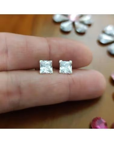 MINOPLATA PENDIENTES CIRCONITAS Y PLATA DE LEY 6X6