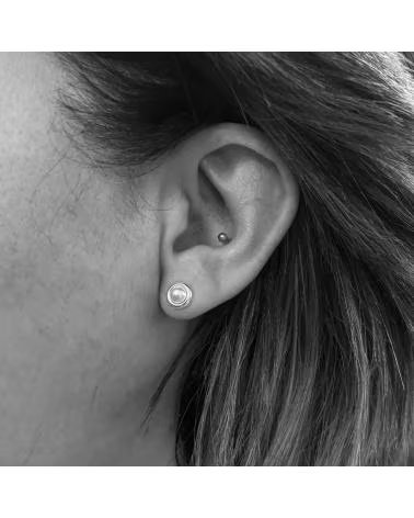 MINOPLATA PENDIENTES CON PERLA Y FILO DE PLATA DE LEY
