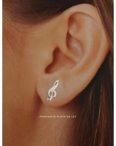 MINOPLATA PENDIENTES CLAVE DE SOL EN PLATA DE LEY 925